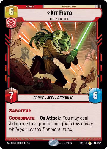 Kit Fisto - The Smiling Jedi (165/257), Twilight of the Republic — Star Wars card price