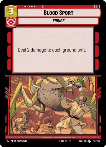 Blood Sport (173/257), Twilight of the Republic — Star Wars card price