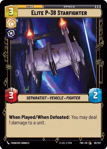 Elite P-38 Starfighter (181/257), Twilight of the Republic — Star Wars card price