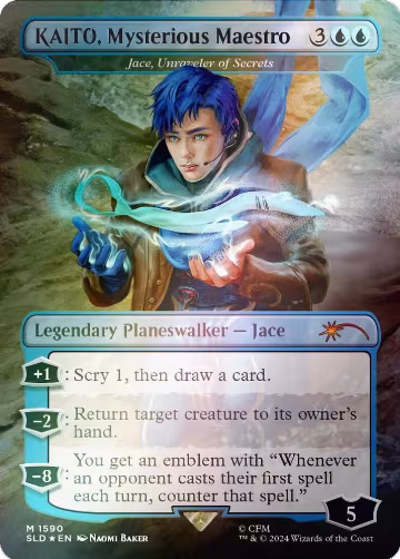 KAITO, Mysterious Maestro - Jace, Unraveler of Secrets (Rainbow Foil) (1590), Secret Lair Drop Series — Magic card price