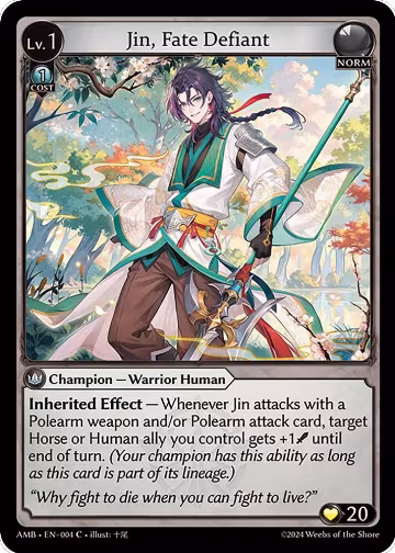 Jin, Fate Defiant (004), Mortal Ambition — Grand Archive card price