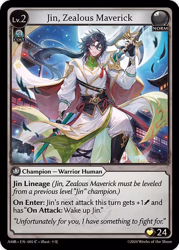 Jin, Zealous Maverick (005), Mortal Ambition — Grand Archive card price