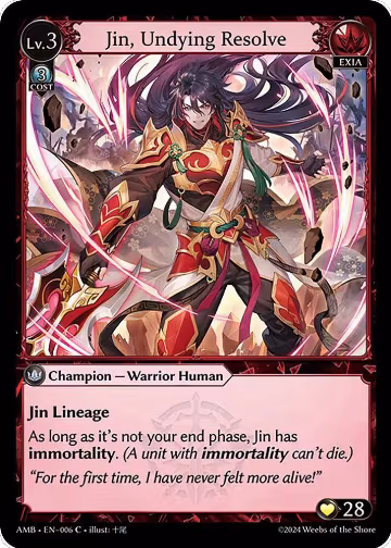 Jin, Undying Resolve (006), Mortal Ambition — Grand Archive card price