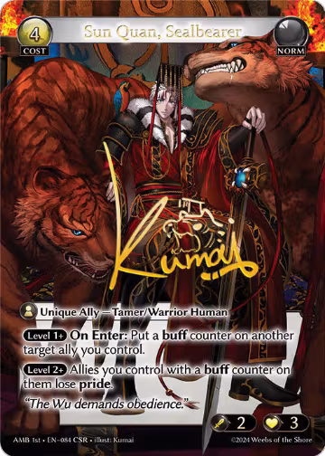 Sun Quan, Sealbearer (CSR) (084), Mortal Ambition — Grand Archive card price
