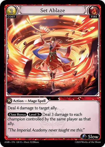Set Ablaze (120), Mortal Ambition — Grand Archive card price