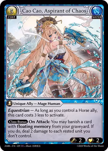 Cao Cao, Aspirant of Chaos (129), Mortal Ambition — Grand Archive card price