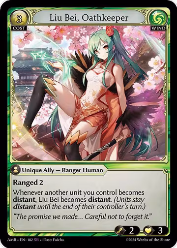 Liu Bei, Oathkeeper (182), Mortal Ambition — Grand Archive card price