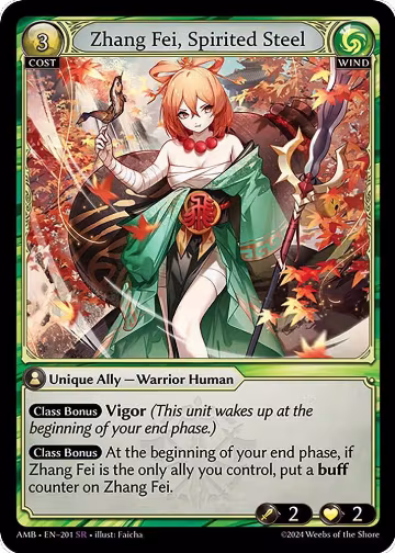 Zhang Fei, Spirited Steel (201), Mortal Ambition — Grand Archive card price