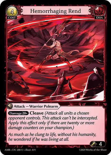 Hemorrhaging Rend (208), Mortal Ambition — Grand Archive card price