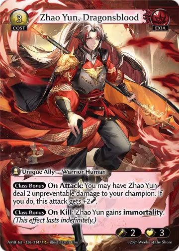 Zhao Yun, Dragonsblood (214), Mortal Ambition — Grand Archive card price