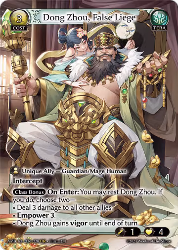 Dong Zhou, False Liege (220), Mortal Ambition — Grand Archive card price