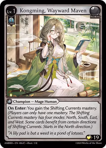 Kongming, Wayward Maven (006), Mortal Ambition Starter Decks — Grand Archive card price