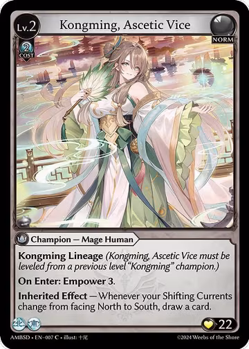 Kongming, Ascetic Vice (007), Mortal Ambition Starter Decks — Grand Archive card price