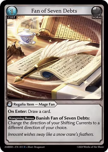 Fan of Seven Debts (011), Mortal Ambition Starter Decks — Grand Archive card price