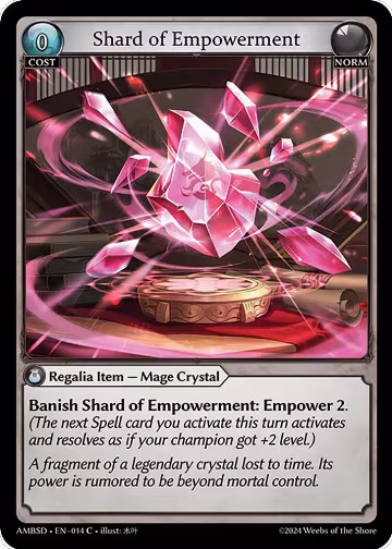 Shard of Empowerment (014), Mortal Ambition Starter Decks — Grand Archive card price