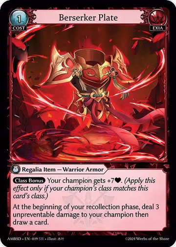 Berserker Plate (019), Mortal Ambition Starter Decks — Grand Archive card price