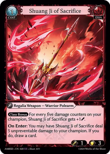 Shuang Ji of Sacrifice (020), Mortal Ambition Starter Decks — Grand Archive card price