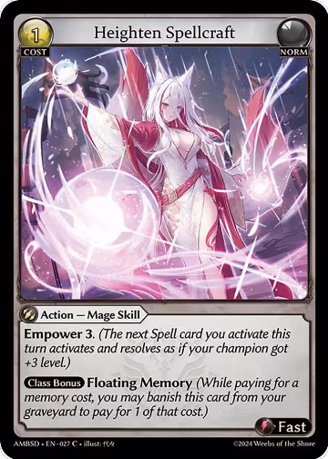 Heighten Spellcraft (027), Mortal Ambition Starter Decks — Grand Archive card price