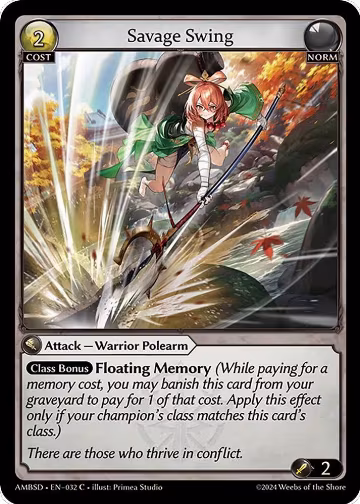 Savage Swing (032), Mortal Ambition Starter Decks — Grand Archive card price