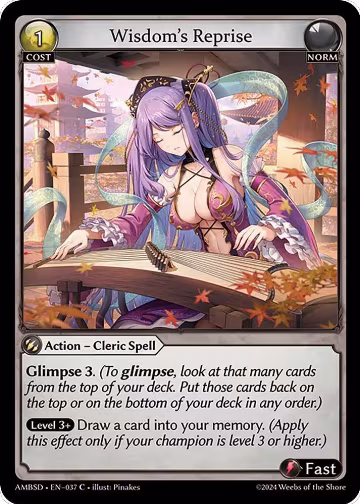 Wisdom's Reprise (037), Mortal Ambition Starter Decks — Grand Archive card price