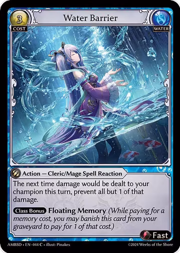 Water Barrier (044), Mortal Ambition Starter Decks — Grand Archive card price