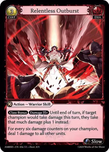 Relentless Outburst (056), Mortal Ambition Starter Decks — Grand Archive card price