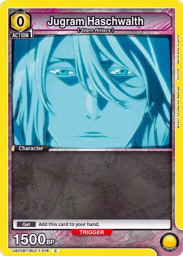 Jugram Haschwalth (018) (Box Topper Foil) (UE01BT/BLC-1-018), BLEACH: Thousand-Year Blood War — Union Arena card price