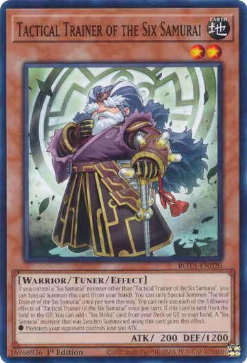 Tactical Trainer of the Six Samurai (ROTA-EN020), Rage of the Abyss — Yu-Gi-Oh! card price