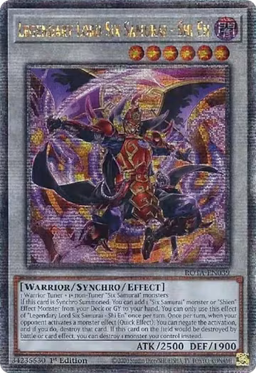 Legendary Lord Six Samurai - Shi En (Quarter Century Secret Rare) (ROTA-EN039), Rage of the Abyss — Yu-Gi-Oh! card price