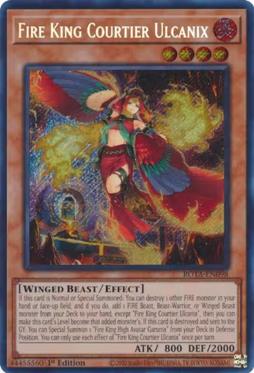Fire King Courtier Ulcanix (ROTA-EN098), Rage of the Abyss — Yu-Gi-Oh! card price