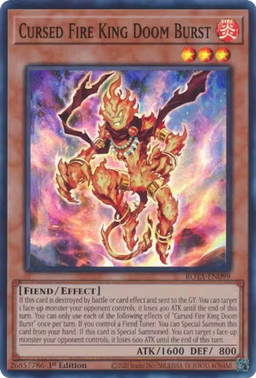 Cursed Fire King Doom Burst (ROTA-EN099), Rage of the Abyss — Yu-Gi-Oh! card price