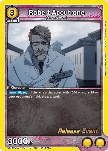 Robert Accutrone (UEPR/BLC-1-027), BLEACH: Thousand-Year Blood War Release Event Cards — Union Arena card price