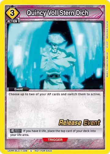 Quincy Voll Stern Dich (UEPR/BLC-1-029), BLEACH: Thousand-Year Blood War Release Event Cards — Union Arena card price