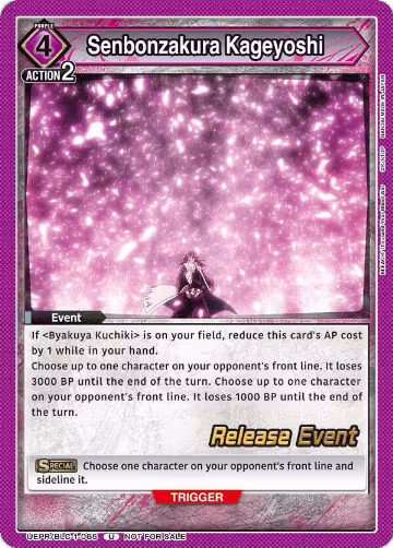 Senbonzakura Kageyoshi (UEPR/BLC-1-065), BLEACH: Thousand-Year Blood War Release Event Cards — Union Arena card price