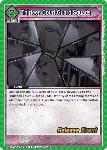 Thirteen Court Guard Squads (UEPR/BLC-1-095), BLEACH: Thousand-Year Blood War Release Event Cards — Union Arena card price