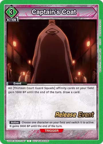 Captain's Coat (UEPR/BLC-1-097), BLEACH: Thousand-Year Blood War Release Event Cards — Union Arena card price