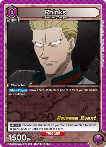 Phinks (UEPR/HTR-1-044), HUNTER X HUNTER Release Event Cards — Union Arena card price