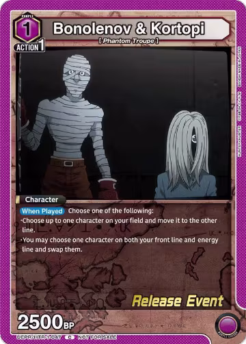 Bonolenov & Kortopi (UEPR/HTR-1-047), HUNTER X HUNTER Release Event Cards — Union Arena card price