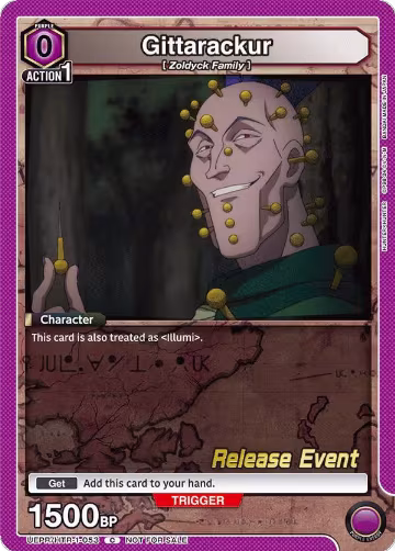 Gittarackur (UEPR/HTR-1-053), HUNTER X HUNTER Release Event Cards — Union Arena card price