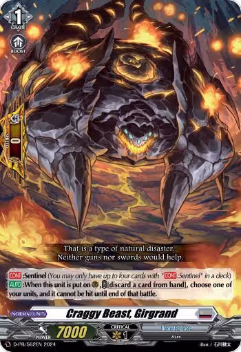 Craggy Beast, Girgrand (D-PR/562EN), D Promo Cards — Vanguard card price