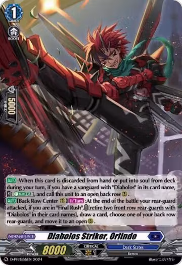 Diabolos Striker, Orlindo (Foil) (D-PR/555EN), D Promo Cards — Vanguard card price