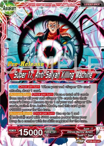 Hell Fighter 17 // Super 17, Anti-Saiyan Killing Machine (BT26-002), Ultimate Advent Pre-Release Cards — DB Super card price
