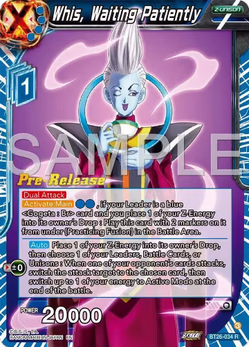 Whis, Waiting Patiently (BT26-034), Ultimate Advent Pre-Release Cards — DB Super card price