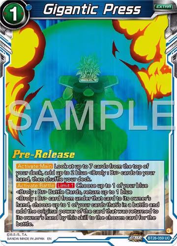 Gigantic Press (BT26-059), Ultimate Advent Pre-Release Cards — DB Super card price