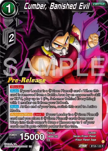 Cumber, Banished Evil (BT26-122), Ultimate Advent Pre-Release Cards — DB Super card price