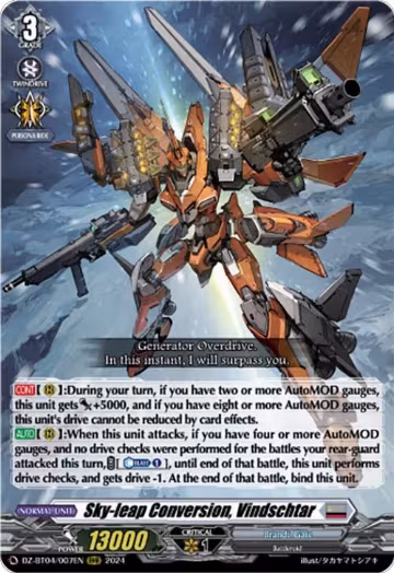 Sky-leap Conversion, Vindschtar (DZ-BT04/007EN), DZ-BT04: Destined Showdown — Vanguard card price