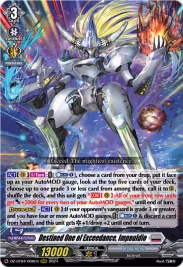 Destined One of Exceedance, Impauldio (DZ-BT04/008EN), DZ-BT04: Destined Showdown — Vanguard card price