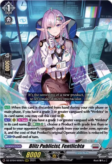 Blitz Publicist, Fentlichta (DZ-BT04/009EN), DZ-BT04: Destined Showdown — Vanguard card price