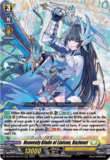 Heavenly Blade of Liaison, Razionel (DZ-BT04/011EN), DZ-BT04: Destined Showdown — Vanguard card price