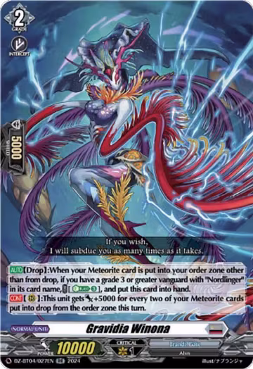 Gravidia Winona (DZ-BT04/027EN), DZ-BT04: Destined Showdown — Vanguard card price